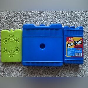 3pk Frozen Ice Pack Set - Blue & Green ShopRite Lifoam NonToxic Cooler Beach